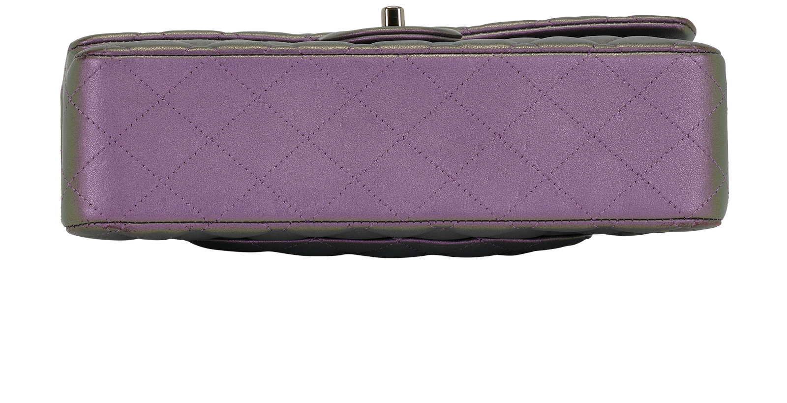 Medium Iridescent Classic Double Flap, &pound;4,900, Handbags, Purple, Lambskin Leather, Top view